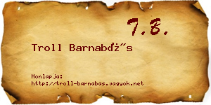 Troll Barnabás névjegykártya